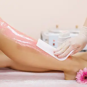 Professional leg waxing treatment