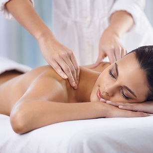 Client receiving a relaxing back massage