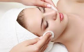 Client receiving a gentle cleansing facial